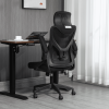 Ergonomic Chair with wheels High Back Task Chair - Mesh - Swivel Chair with Adjustable Back Height & Flip up Arms & Lumbar