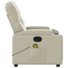 Massage Recliner Chair Cream Faux Leather
