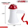 5 CORE Megaphone Bull Horn 15W Loudspeaker Portable PA Horn w Volume Control Siren Alarm Noise Maker Bullhorn for Sporting Event Party Crowd Control