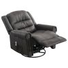 Massage Rocker Recliner Chair Rocking Chairs for Adults Oversized with USB Charge Port Soft Features a Manual Massage and Heat - GREY