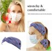 6Pcs Headbands for Women Men Nurse Non-Slip Headwrap with Button Multifunctional Hair Band Ear Protection Holder for Yoga Sports Outdoor Activities