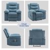 Power Recliner Chair with Adjustable Massage Function, Recliner Chair with Heating System for Living Room, Blue Velvet fabric