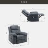Power Recliner Chair with Adjustable Massage Function, Recliner Chair with Heating System for Living Room, Dark Gray color fabric.