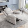 Power Recliner Chair with Adjustable Massage Function, Recliner Chair with Heating System for Living Room, Beige color fabric