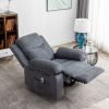 Power Recliner Chair with Adjustable Massage Function, Recliner Chair with Heating System for Living Room, Dark Gray color fabric.