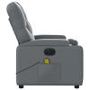 Electric Massage Recliner Chair Gray Faux Leather