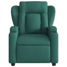Electric Massage Recliner Chair Dark Green Fabric