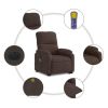Electric Stand up Massage Recliner Chair - Brown Microfiber Fabric