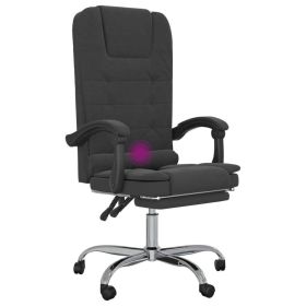 Massage Reclining Office Chair Black Velvet