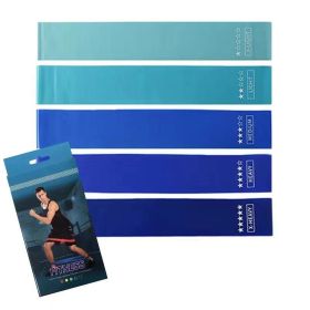 5pcs/set Different Stretch Band - Resistance Tape For Exercise Workout Fitness (Color: Gradient Blue)