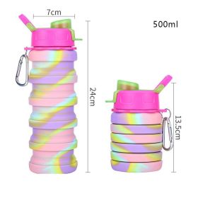 500ml Creative Silicone Folding Water Cup - Outdoor/Sports/Ride/Fitness - Portable (capacity: 0.5L, Color: 1)