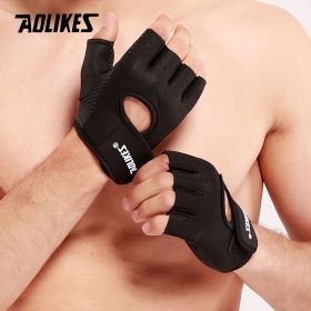 Aolikes - Fitness Workout Gloves - For Weightlifting - Cycling - Exercise - Training - Pull Ups - Fitness Climbing and Rowing - Unisex - 1 PAIR (Color: Blue, size: M)