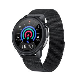 E80 Smartwatch Bracelet Blood Oxygen ECG Exercise- Unisex (Color: Black Shell Black Steel Belt)