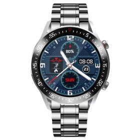 Wireless Smartwatch Fitness Tracker IP68 Waterproof Sport Bracelet (Color: Silver)