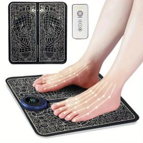 USB Rechargeable Foot Massager Mat - Relax and Rejuvenate Your Feet with Leg Circulation and Massage with or without remote control options (Color: Black - Upgrade Remote Control)