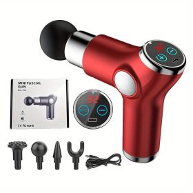 Deep Tissue Massage Gun -Whole Body (Stiff Shoulders, Tight Arm/Thigh Muscles, Cramps, Sedentary Neuralgia, Plantar Fasciitis, Sore Calves, etc) (Color: Red)
