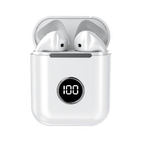Garyway Portable X1 J18 TWS New design V5.2 wireless earbuds LCD battery display earphone for sporting Smart Touch Control (Color: White)