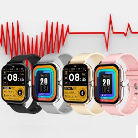Fitness Tracker Heart Rate Blood Pressure Waterproof Smartwatch (Color: Pink)