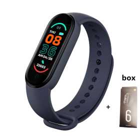M6 Smartwatch Fitness/Sports Tracker -UNISEX - Music  For Adriod IOS (Color: Blue with Box)
