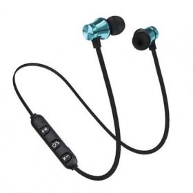 Magnetic Wireless Earphone Bluetooth Earphone Stereo Sports Waterproof Earbuds Wireless in-ear Headset with Mic (Color: Blue)