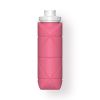 20oz Durable Collapsible Water Bottles Leakproof Valve Reusable BPA Free Silicone Foldable Travel Water Bottle for Gym Camping Hiking Travel Sports