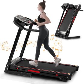 Folding Treadmill - 3.5HP Portable Foldable with Incline, for Running Walking Jogging Exercise with 12 Preset Programs, Indoor, Space Saving, APP (Color: as Pic)