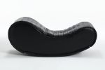 Rocking Leisure Yoga Chaise, Modern Faux Leather Curved Sofa, Upholstered Yoga Chaise for Living Room Bedroom, Decompression chair