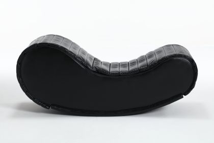 Rocking Leisure Yoga Chaise, Modern Faux Leather Curved Sofa, Upholstered Yoga Chaise for Living Room Bedroom, Decompression chair (Color: as Pic)