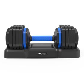 Adjustable Dumbbell - 55lb Single Dumbbell with Anti-Slip Handle, Fast Adjust Weight by Turning Handle with Tray,  Full Body Workout (Color: as Pic)