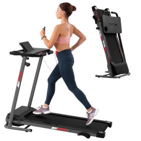 FYC Folding Treadmill for Home with Desk - 2.5HP Compact Electric Treadmill for Running and Walking Foldable Portable Machine for Small Spaces (Color: as Pic)