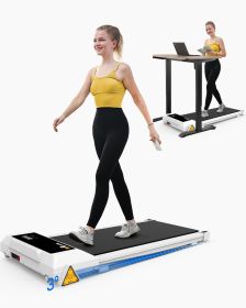 FYC Under Desk Treadmill-Walking-Jogging Pad with Incline - Remote Control-LED Display - 265LBS weight limit - Installation Free (Color: White)