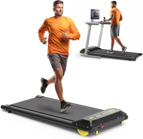 Treadmill Under Desk Portable Walking Pad Foldable with 265LBS Capacity-Walking Jogging Running Machine-LED Display (Color: Black)