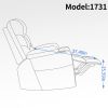 Okin Motor Up to 350 LBS Power Lift Recliner Chair, Heavy Duty Motion Mechanism with 8-Point Vibration Massage and Lumbar Heating, Cup Holders, USB