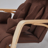 Full massage function-Air Pressure-Comfortable Relax Rocking Chair, Lounge Chair Relax Chair with Cotton Fabric Cushion Brown