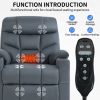 Okin Motor Up to 350 LBS Power Lift Recliner Chair, Heavy Duty Motion Mechanism with 8-Point Vibration Massage and Lumbar Heating, Cup Holders, USB