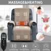 Okin Motor Up to 350 LBS Power Lift Recliner Chair, Heavy Duty Motion Mechanism with 8-Point Vibration Massage and Lumbar Heating, Cup Holders, USB