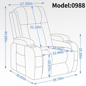 Infinite Position Okin Motor Up to 350 LBS Power Lift Recliner Chair, Heavy Duty Motion Mechanism with 8-Point Vibration Massage and Heating,etc (Color: as Pic)