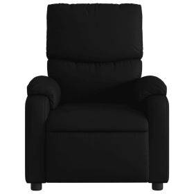 Massage Recliner Chair Black Faux Leather (Color: Black)