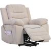 Massage Recliner, Power Lift Chair with Adjustable Massage and Heating Function, Recliner Chair with Infinite Position and Side Pocket- Beige