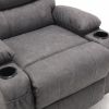 Electric Power Lift Recliner Chair, 8-point vibration Massage-lumber heat, 21"seat width, large size-Remote Control, Side Pockets-Cup Holders