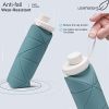 20oz Durable Collapsible Water Bottles Leakproof Valve Reusable BPA Free Silicone Foldable Travel Water Bottle for Gym Camping Hiking Travel Sports