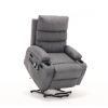 Electric Power Lift Recliner Chair, 8-point vibration Massage-lumber heat, 21"seat width, large size-Remote Control, Side Pockets-Cup Holders