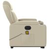 Electric Stand up Massage Recliner Chair Cream Faux Leather