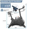 Spin Bike - Smooth Belt Drive - Adjustable with LCD monitor (track time, calories, distances, speed, and heart rate)