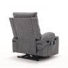 Electric Power Lift Recliner Chair, 8-point vibration Massage-lumber heat, 21"seat width, large size-Remote Control, Side Pockets-Cup Holders