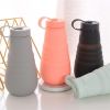 500ml Large Capacity Silicone Folding Water Bottle - High Temperature Resistance -- Outdoor Sports Bottle/Travel/Portable Cup