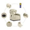 Electric Stand up Massage Recliner Chair Cream Faux Leather