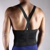 Adjustable Weightlifting Belt with Shoulder Strap Back Braces Support for Lower Back Pain Weightlifting Support Movers Exercise Workout Fitness Black