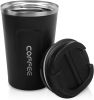 12 oz Stainless Steel Vacuum Insulated Tumbler - Coffee Travel Mug Spill Proof with Lid - Thermos Cup for Keeping Hot/Ice Coffee, Tea and Beer, etc