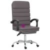Massage Reclining Office Chair Gray Faux Leather